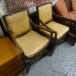 2 late 19th century curule armchairs in the manner of Thomas Hope