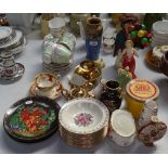 Doulton vase, 7.75", figures, tobacco jar, teaware etc