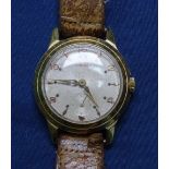 A gent's Dominex gold plated-cased wristwatch