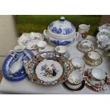 Cabinet cups and saucers, an ironstone dish etc
