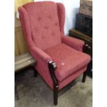 An HSL button-back upholstered armchair