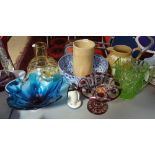Rye Penguin, Copeland jug, glass vase, 7", etc