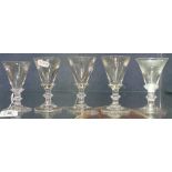 A set of 5 Antique goblets, height 4"