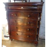 A large 19th century mahogany Scottish 5-drawer chest, W116cm