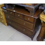 A mahogany Stag chest of drawers, on bracket feet, W110cm