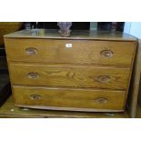 An Ercol 3-drawer chest, W90cm, and mirror