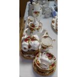 Royal Albert Old Country Roses tea service and matching vase