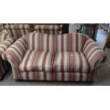 A pair of Multiyork Limited striped upholstered settees