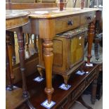 A Victorian mahogany 2-drawer writing table, on turned legs, W120cm