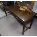 A reproduction mahogany 3-drawer serving table, L140cm