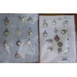 23 various silver fobs