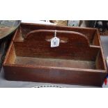 An Antique stained pine housemaid's tray, 15.75"