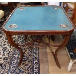 A Thonet No. 7 (9307), Vienna, bentwood card table, circa 1900, with paper label, W80cm