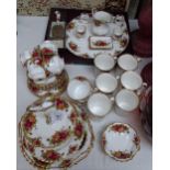 A Royal Albert Old Country Roses teaset, cake stand etc