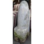 An Antique painted stone mile marker post, H115cm