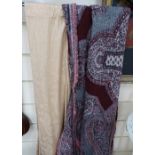 A Vintage paisley wool stole, 66", and another