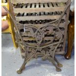 A pair of scrolled cast-iron bench ends