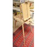 Artist's folding wooden easel drawer