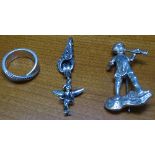 A Walt Disney sterling silver Tinkerbell design pendant, an unmarked silver Peter Pan brooch, and