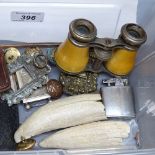 Opera glasses, miniature frames, tusks etc