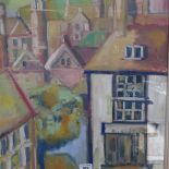 Maureen Connett, mixed media on paper, The Old Town Hastings, 29" x 19", framed