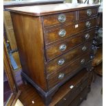 A George III mahogany commode, on bracket feet, W52cm