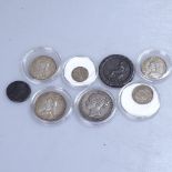 Victorian silver coins, Georgian cartwheel penny etc