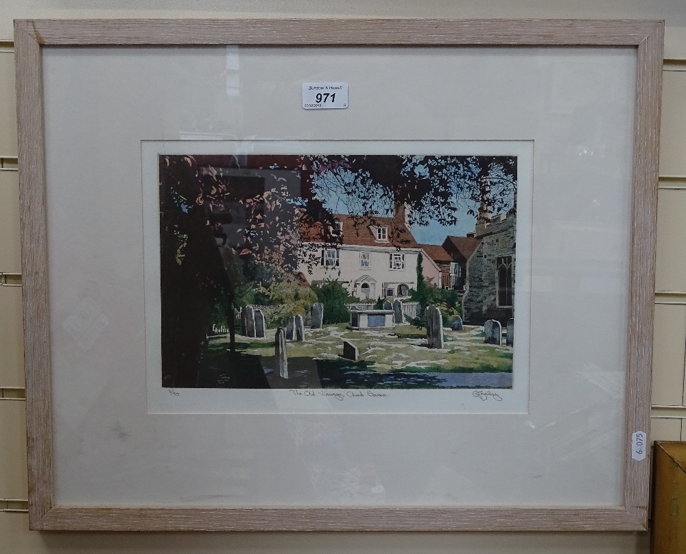 C J Bailey, coloured lithograph, the Old Vicarage, Church Square, signed in pencil, no. 3/50,