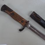 A bayonet, length 20.5", with scabbard