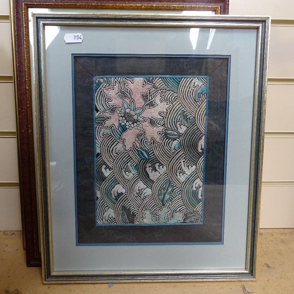 Various Oriental embroideries, framed (8) - Image 5 of 9