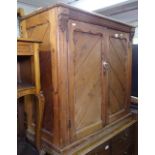 A Victorian stained pine 2-door cupboard, W94cm, H93cm