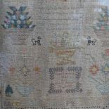 An Antique framed sampler, height 16" overall