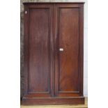 A Victorian mahogany side cupboard, with 2 panelled doors, with shelved interior, W72cm, H115cm