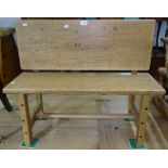 A bespoke made light oak child's bench, W82cm, H68cm