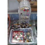 A quantity of silver and other costume jewellery