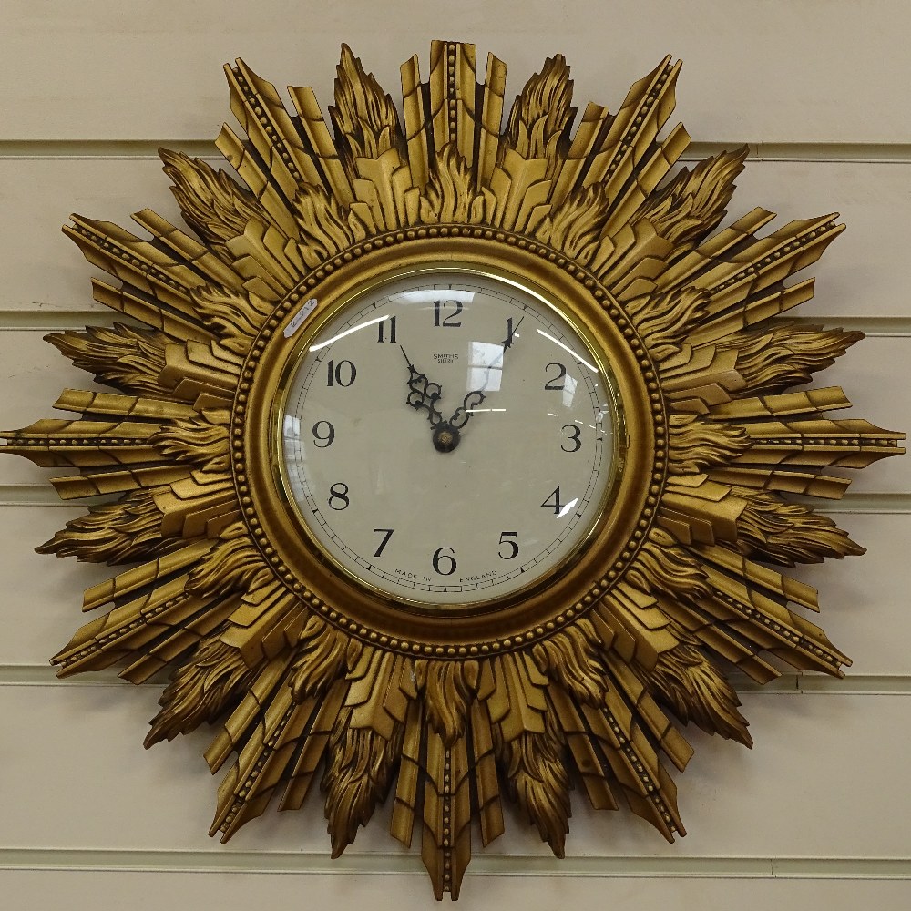 A Smiths sunburst wall clock - Image 2 of 2