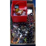 A box of mixed costume jewellery