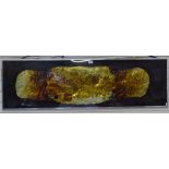 Anthony Krikhaar, abstract glass sculpture, signed, 18" x 62", framed