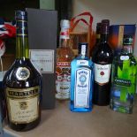 2 bottles of gin, Martell Cognac, and other spirits (9)