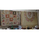 2 large Belgian tapestries with floral decoration