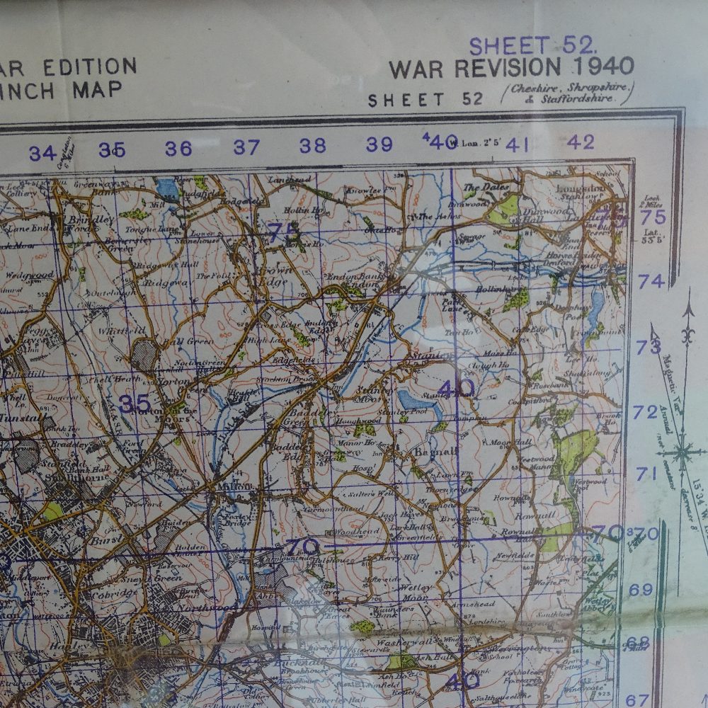 A large coloured map of Stoke-on-Trent, framed, together with 3 other pictures (4) - Image 2 of 2