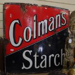 Vintage enamel Coleman's Starch sign, height 3'