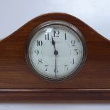 A Mappin & Webb mahogany-cased mantel clock, with brass mounts, length 11"
