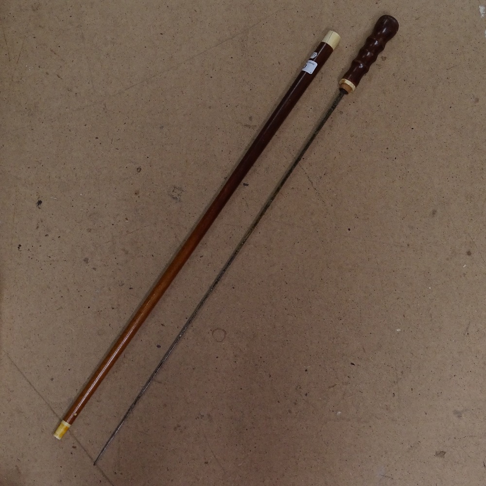 A teak sword stick with ivory mount - Image 2 of 9