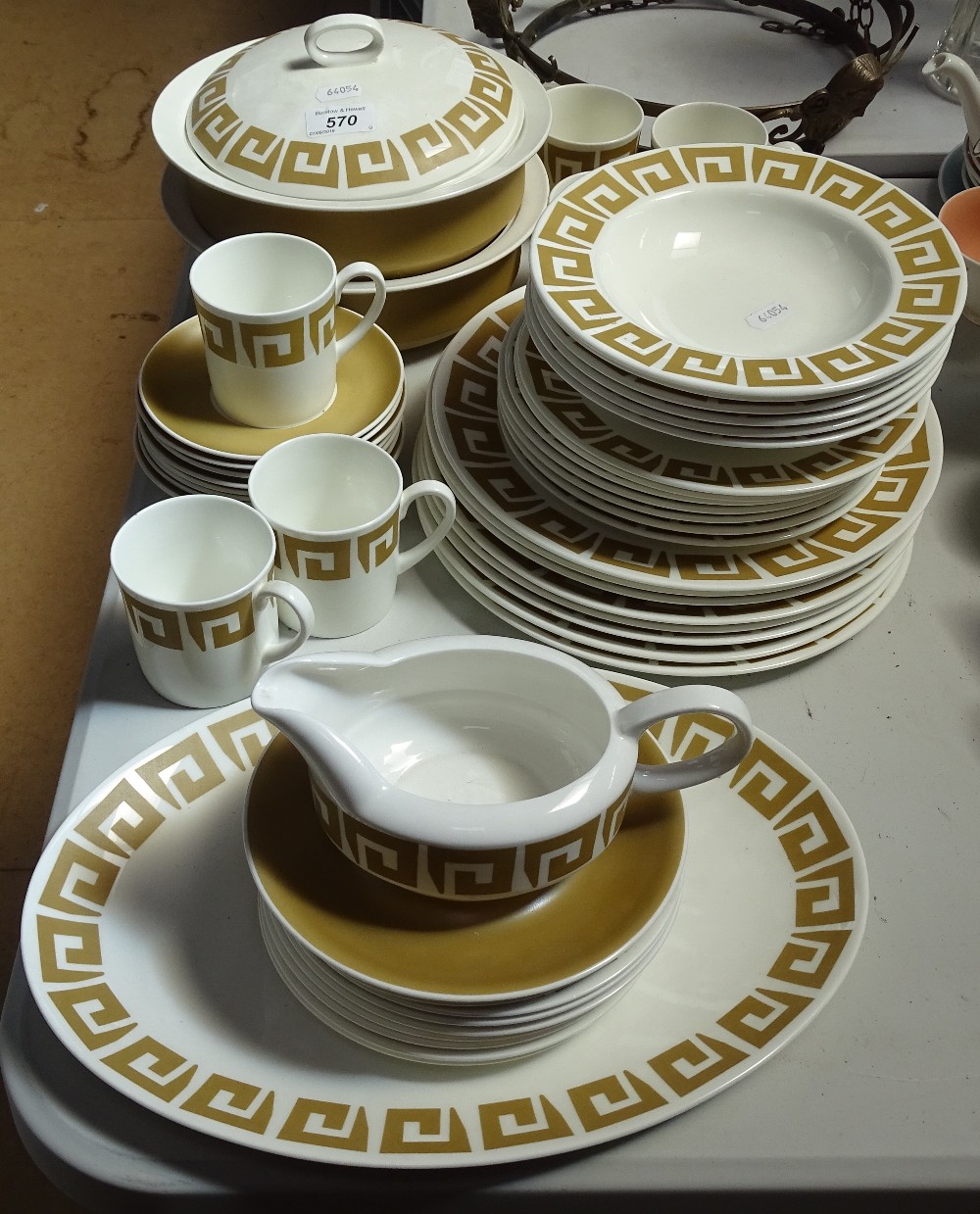 A Wedgwood/Susie Cooper Old Gold keystone pattern dinner service, and coffee cans and saucers - Image 2 of 2