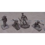 A large collection of unpainted metal miniature soldier figures