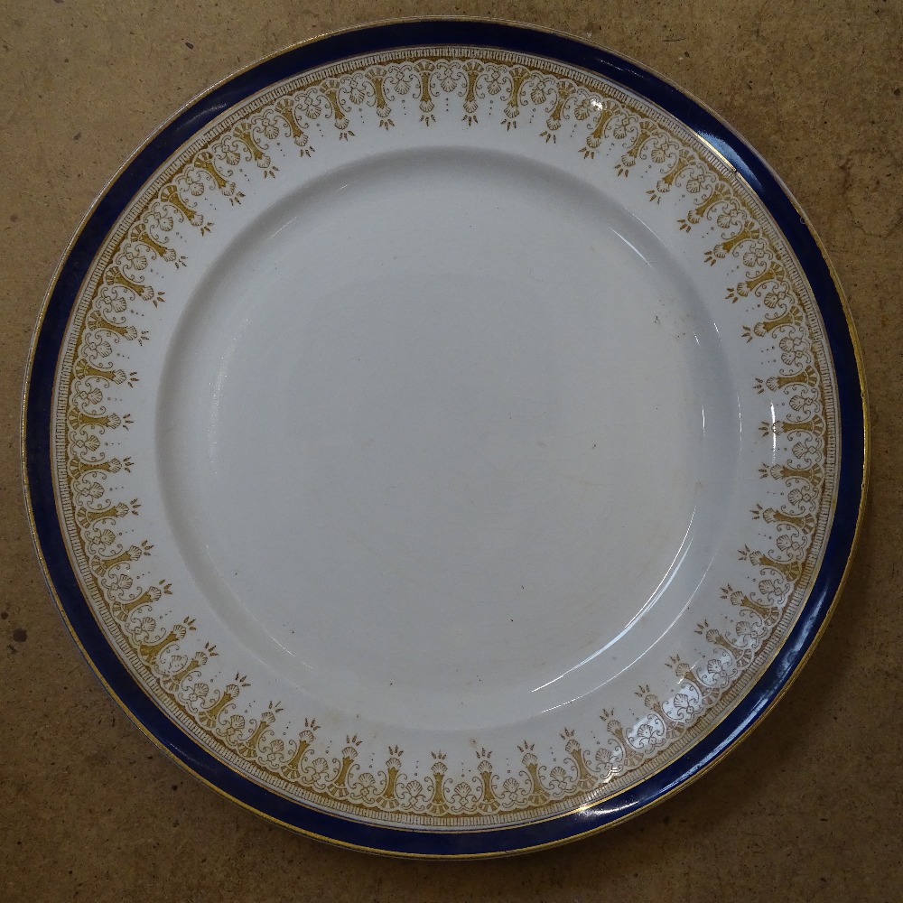 2 part dinner services in blue, white and gold etc - Image 2 of 2