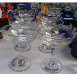 7 Babycham glasses, and a Babycham figure