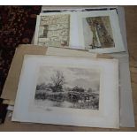Large folder of various prints, engravings etc