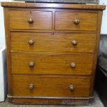 A Victorian mahogany 5-drawer chest, W100cm